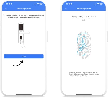 TTLock App_Add fingerprint