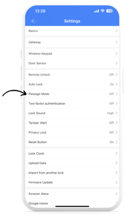 TTLock App_Passage Mode