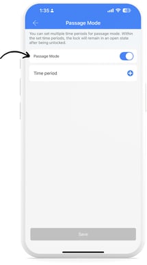 TTLock App_Passpage Mode toggle