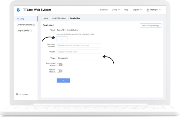 TTLock Web_SEnd eKey