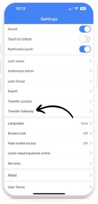TTLock App_Transfer Gateway